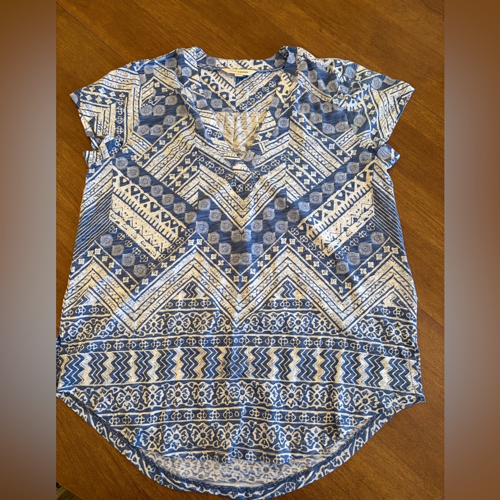 Lucky Brand Geometric Tribal Inspired Shirt